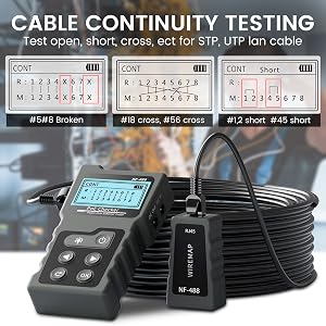Noyafa Testeur de Tensione e corrente PoE con tester del cavo LCD con funzione POE