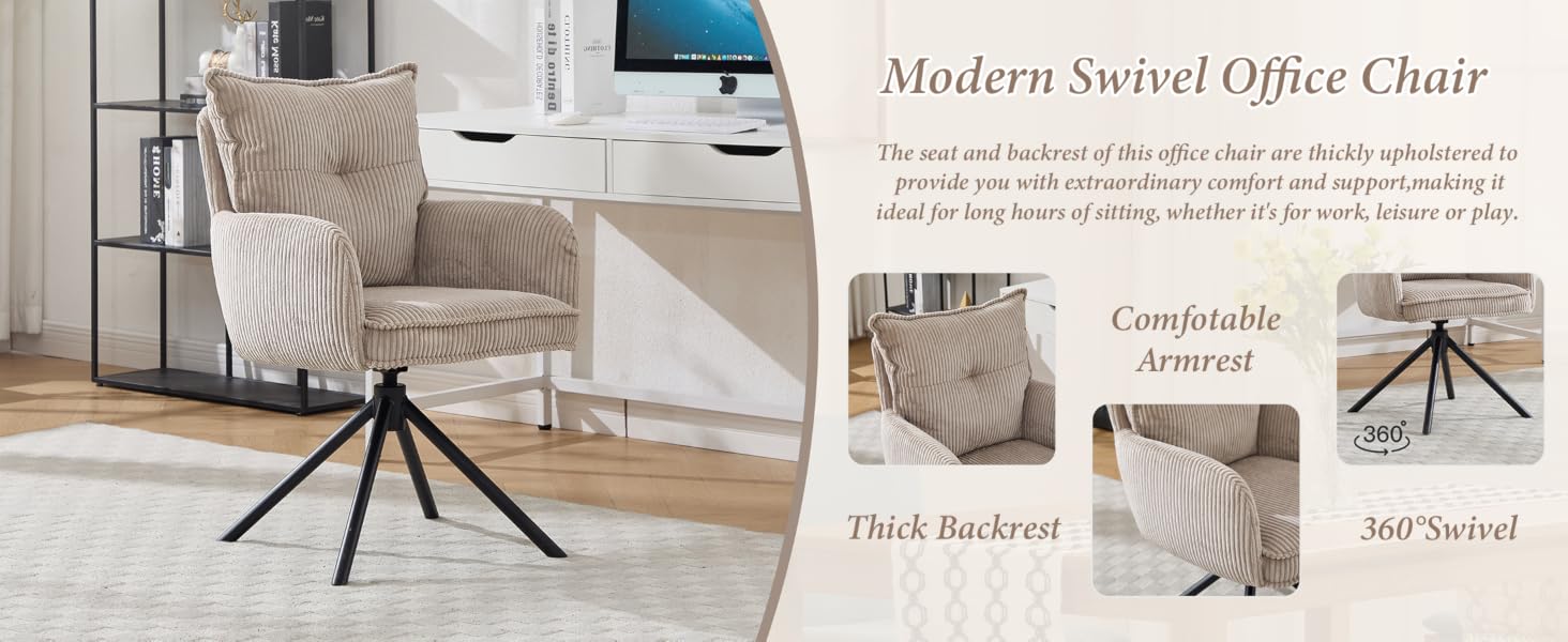 Text reads 'Modern Swivel Office Chair'.