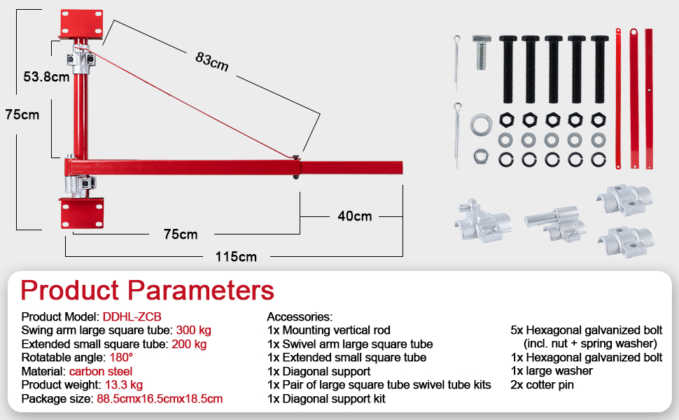il diagramma mostra le misure del cavo.