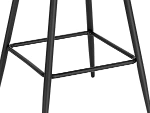 Text reads '4 STABLE METAL LEGS'. Product assembly diagram showing metal frame structure with legs and support components.