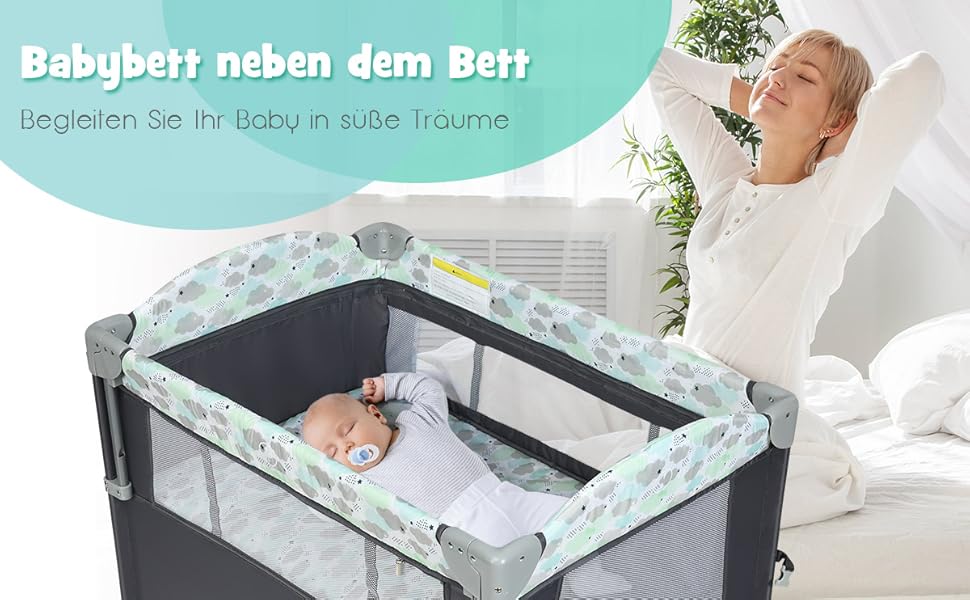 Babybett neben dem Bett