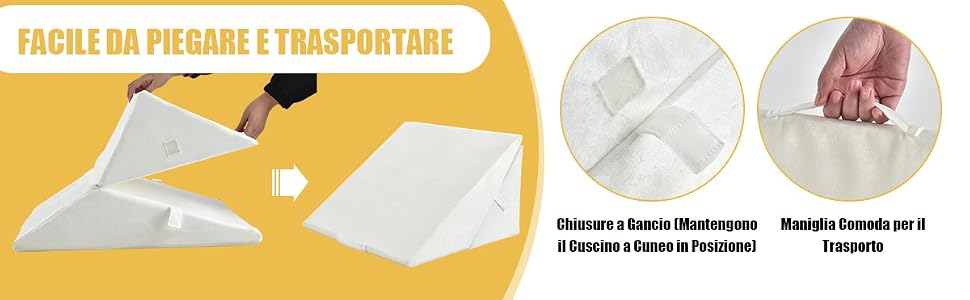 Cuscino Da Lettura A Cuneo In Memory Foam Ejoyous | Altezza Regolabile | Per Letto, Divano E Gambe | Antidolorifico Schiena E Collo