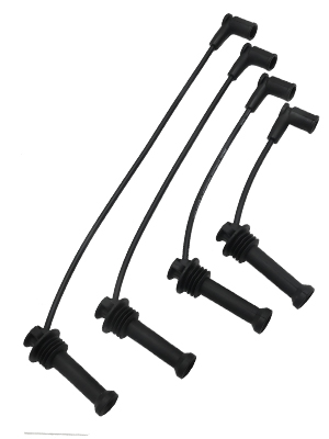 Set of black plastic bed risers or furniture lifts, showing multiple units with identical design for elevating furniture.