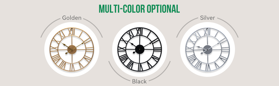 Reloj de pared moderno de 3 colores