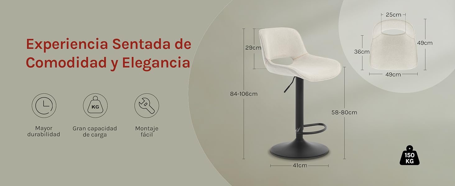 Taburete Cocina Alto