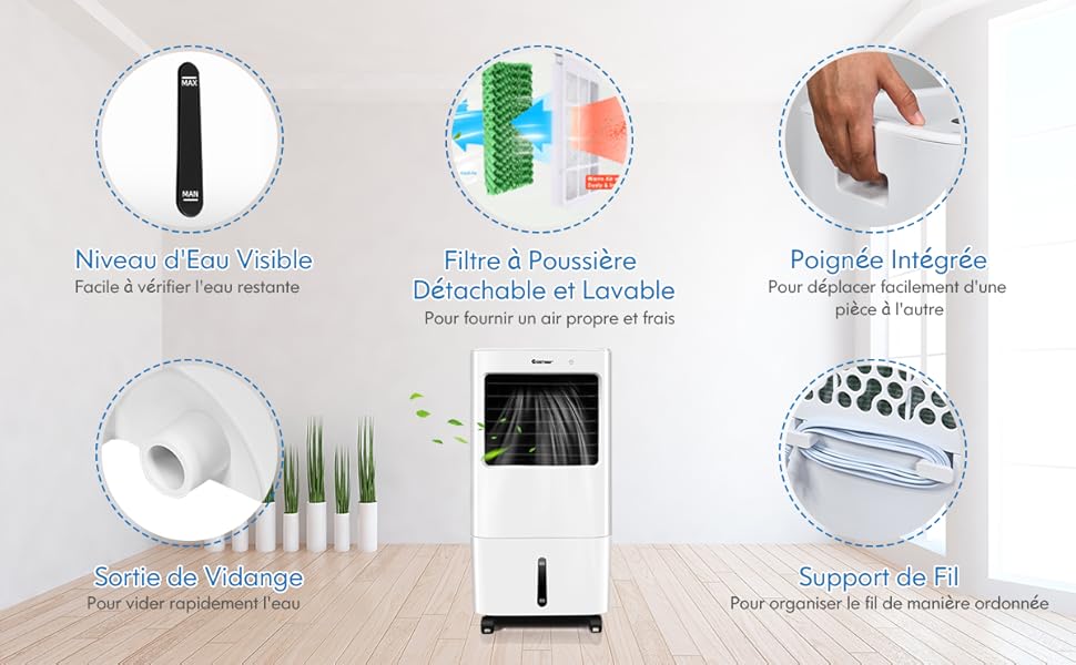 COSTWAY Rafraîchisseur D'Air Mobile 4 En 1 65W Réservoir 20L Ventilateur Humidificateur Oscillation 40° 3 Modes 4 Vitesses Minuterie 7,5H, 2 Glacières Inclus -Climatiseur Et Ventilateur AAHKMJXYDAFdJAOAIMEbOAchlkWZ0oakZn uVZ0mPidMNbILvCvspZ4oG3fPgIqc1P26RdPiG8KHKUtblW5 ULKvLD1OHzwX jolGWPZGyLZfGNlI8hWuHhPJ908L KsATdgP
