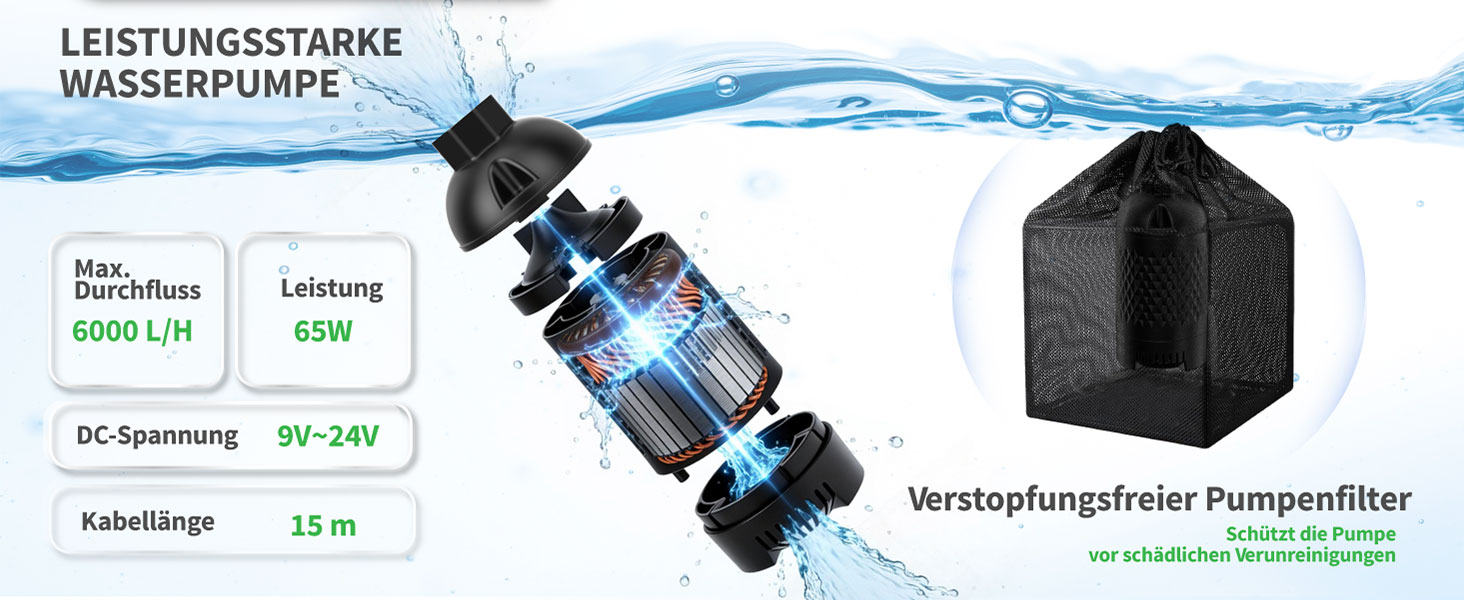 Große Schwimmplattform und Pumpe