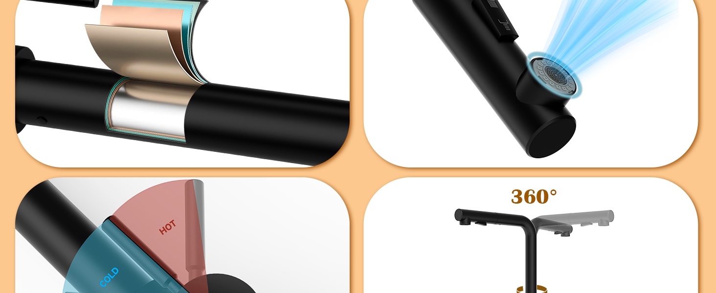 Image multi-panneaux d'un appareil portable, éventuellement un outil de coiffure.