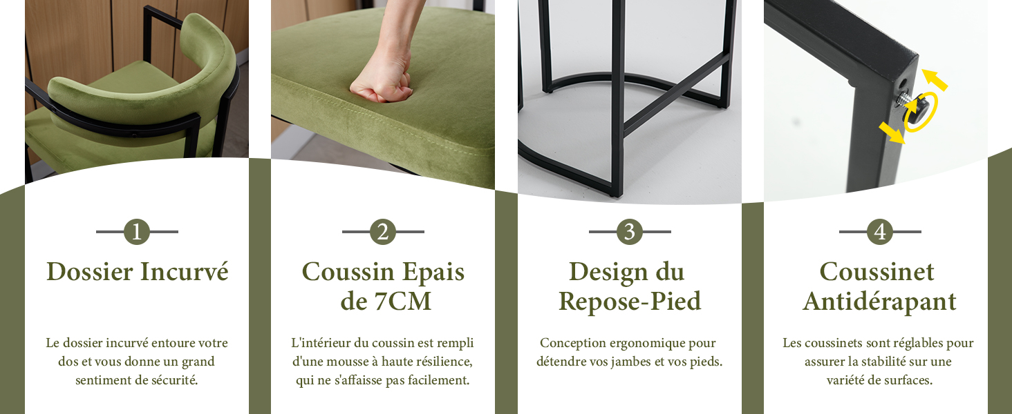 Lot de 2 Tabourets de Bar