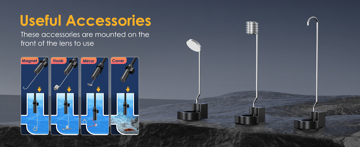 con aste a forma di mazza da golf. Sono disponibili quattro opzioni: massaggio, calore, aroma e raffreddamento. Sono presentate tre lampade con diversi motivi di aste su una superficie scura.