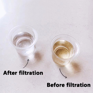 a picture of a glass of water and a filter.