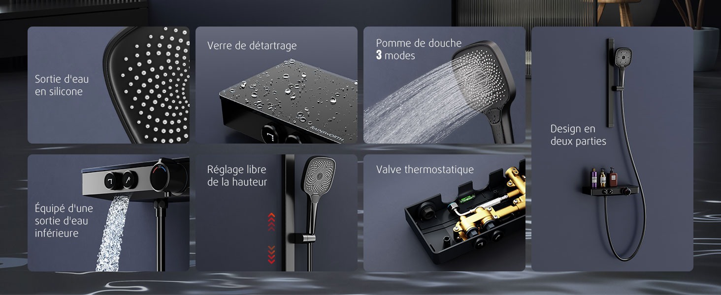 Robinet de douche avec thermostat