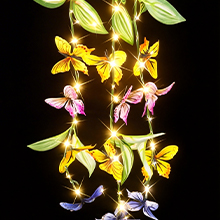 Abstract yellow and white lightning bolt or energy burst pattern against black background with dynamic radiating effect.