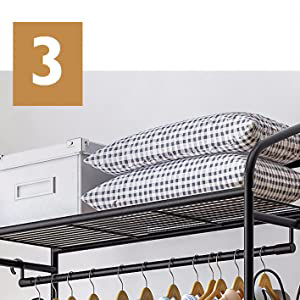 Armadio Guardaroba Appendiabiti con Ripiani