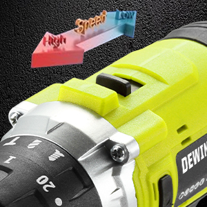 Images rapprochées d'outils électriques montrant une palette de couleurs jaune et noir, en mettant l'accent sur différents angles et composants.