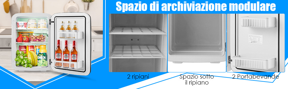 RELAX4LIFE Mini Frigo Portatile con Funzione Caldo e Freddo (Temperatura  Regolabile -5 to 50℃) per Auto Camper Casa Ufficio con Portabottiglie,  (Nero)