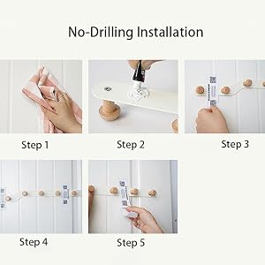 Installation without drilling An adhesive is included, no drilling for tiles and marble walls.