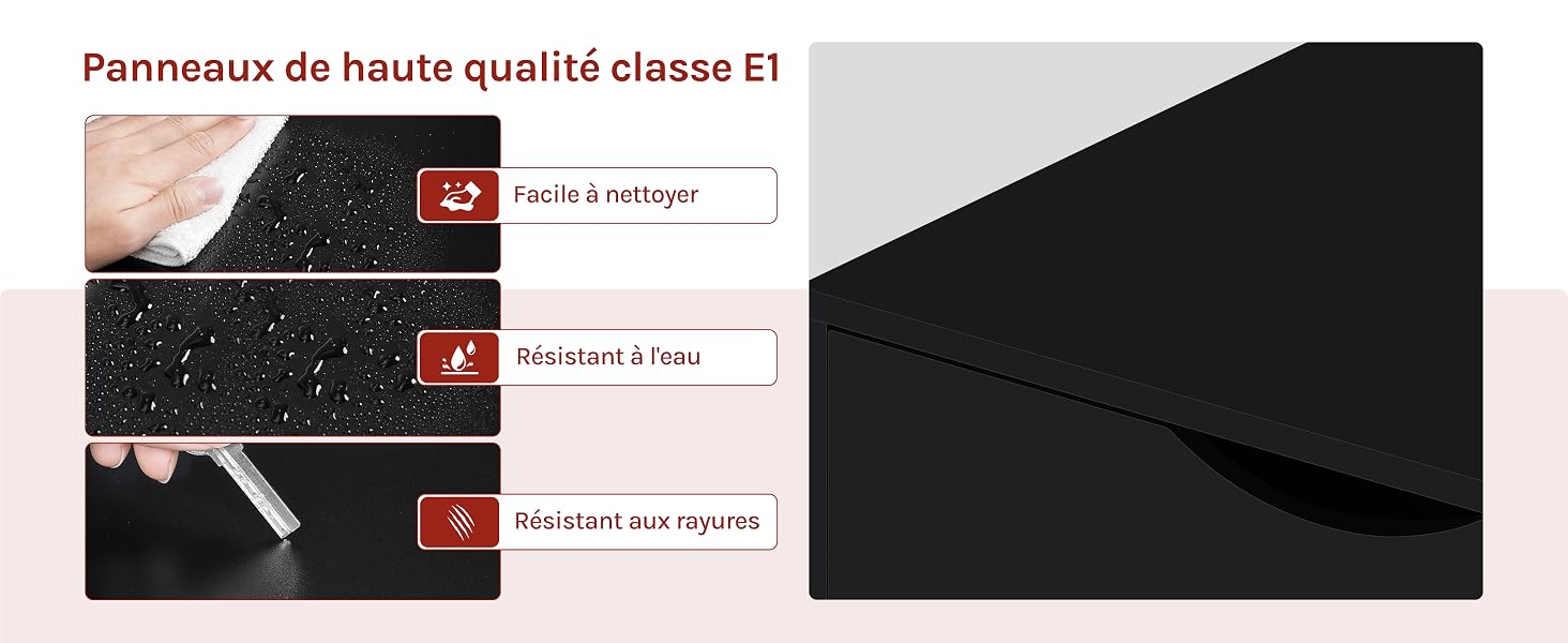 caisson bureau meuble rangement armoire 3 tiroirs 2 compartiments casiers ouverts 5 roulettes mobile