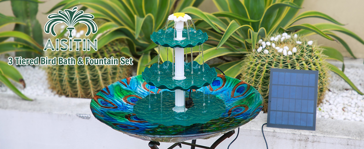 solar bird bath