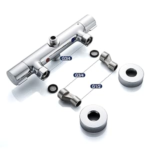 Shower fitting with 38 °C safety button