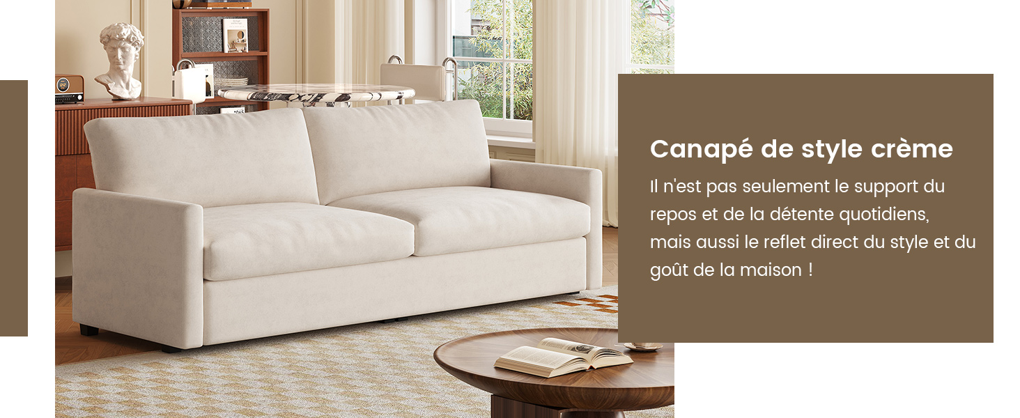 Canapé causeuse beige