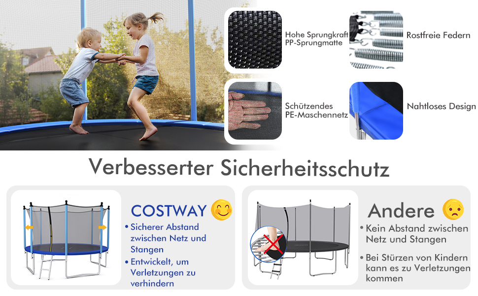 Trampolin outdoor 244cm Indoor-/Outdoortrampolin 305cm Gartentrampolin 366cm 427cm Kindertrampolin
