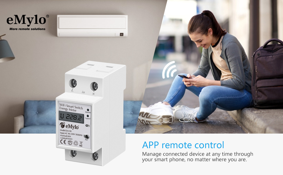 compteur d'énergie intelligent WiFi monophasé