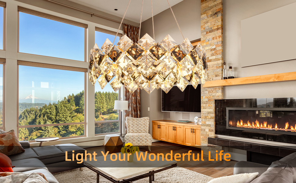 luxury crystal chandelier ceiling light living room