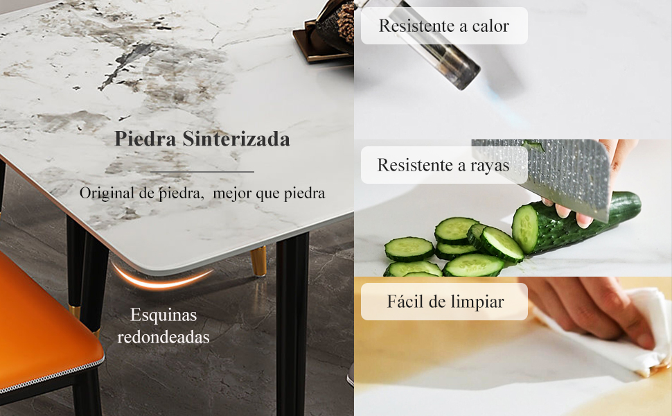 mesa comedor marmol cocina rectangulo