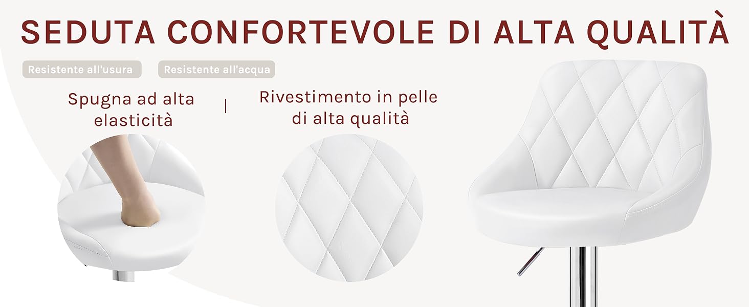 con imbottitura in schiuma ad alta elasticità e rivestimento in pelle di alta qualità.