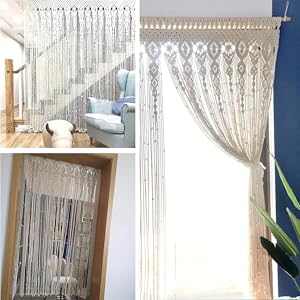 Arazzo macrame da parete: arazzo da parete in cotone tende macramè