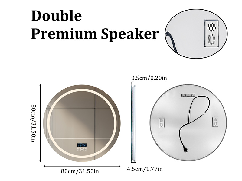 specchio Bagno con Luce Specchio Bagno LED con Bluetooth 3 Temperature Colore Dimmerabile