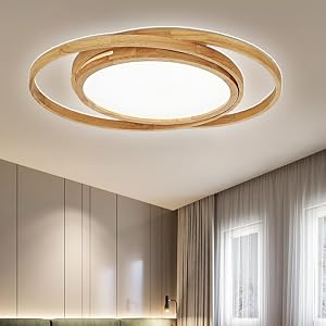 Luz de techo LED de madera