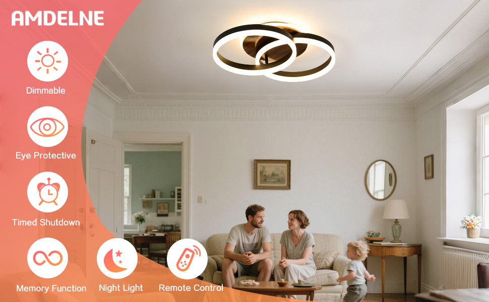 Deckenlampe Wohnzimmer Holz Schwarz