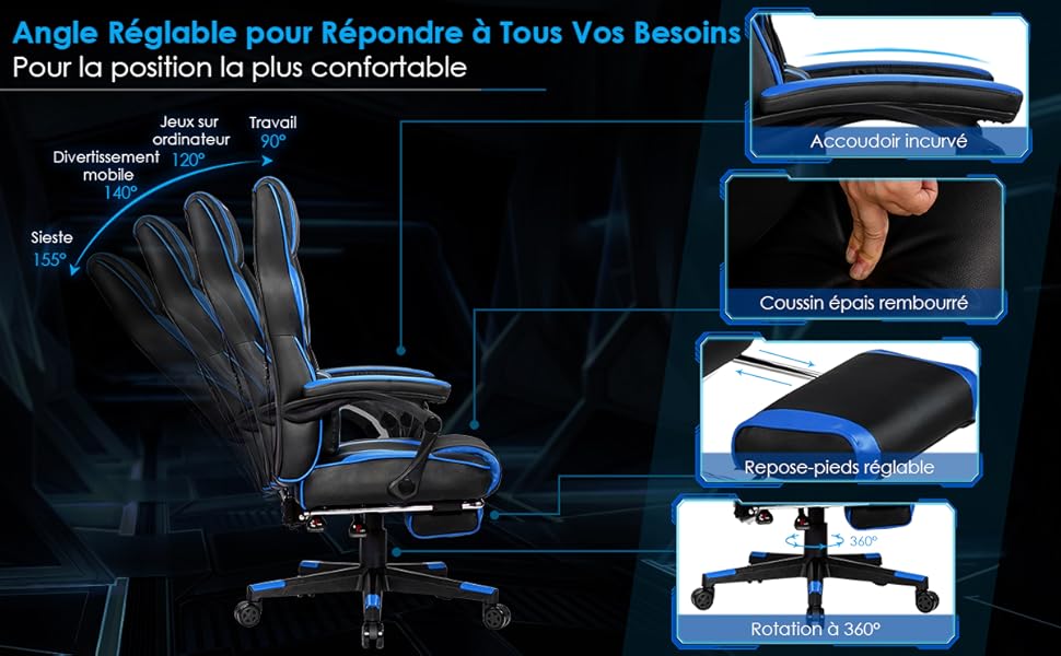 Chaise Gaming Cuir PVC