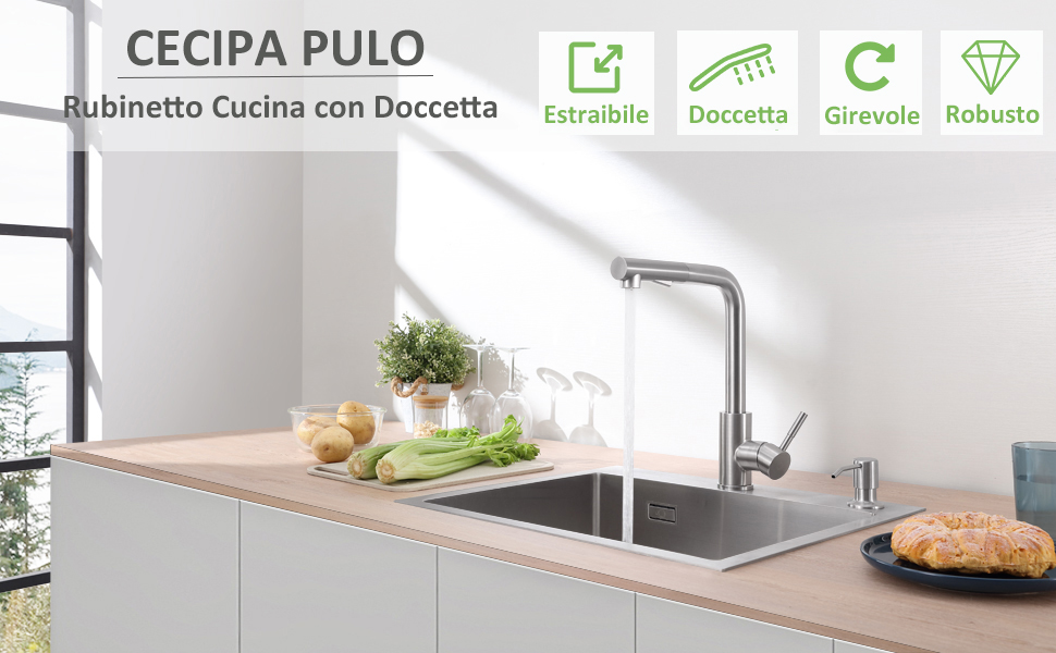 Rubinetto Cucina Estraibile