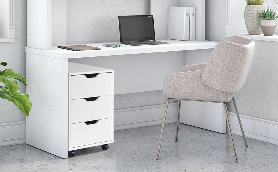 Office Container White Mobile Filing Cabinet