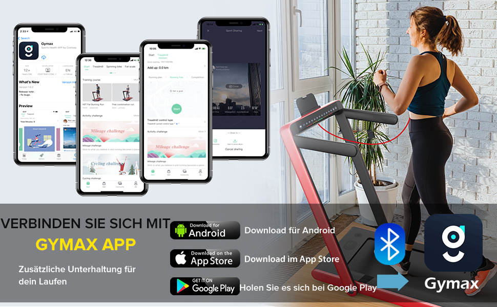 2 in 1 Walking Pad & Laufband App-kontrolliert 