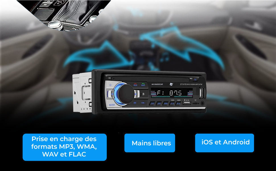 Radio para coche Bluetooth 4.0 con mando a distancia