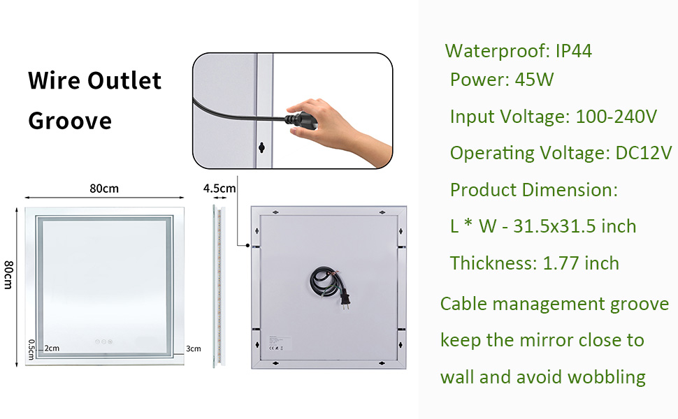 wall mounted bathroom mirror