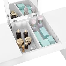 WOLTU Dressing Table White with a Large Mirror Makeup Vanity Table Bedroom Dresser Set with Dressing