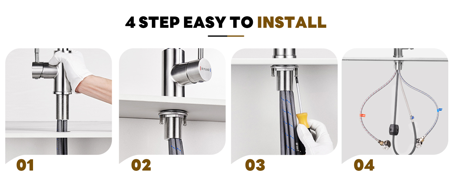 BLYLUND Kitchen Faucet with Pull Down Sprayer Brushed Nickel