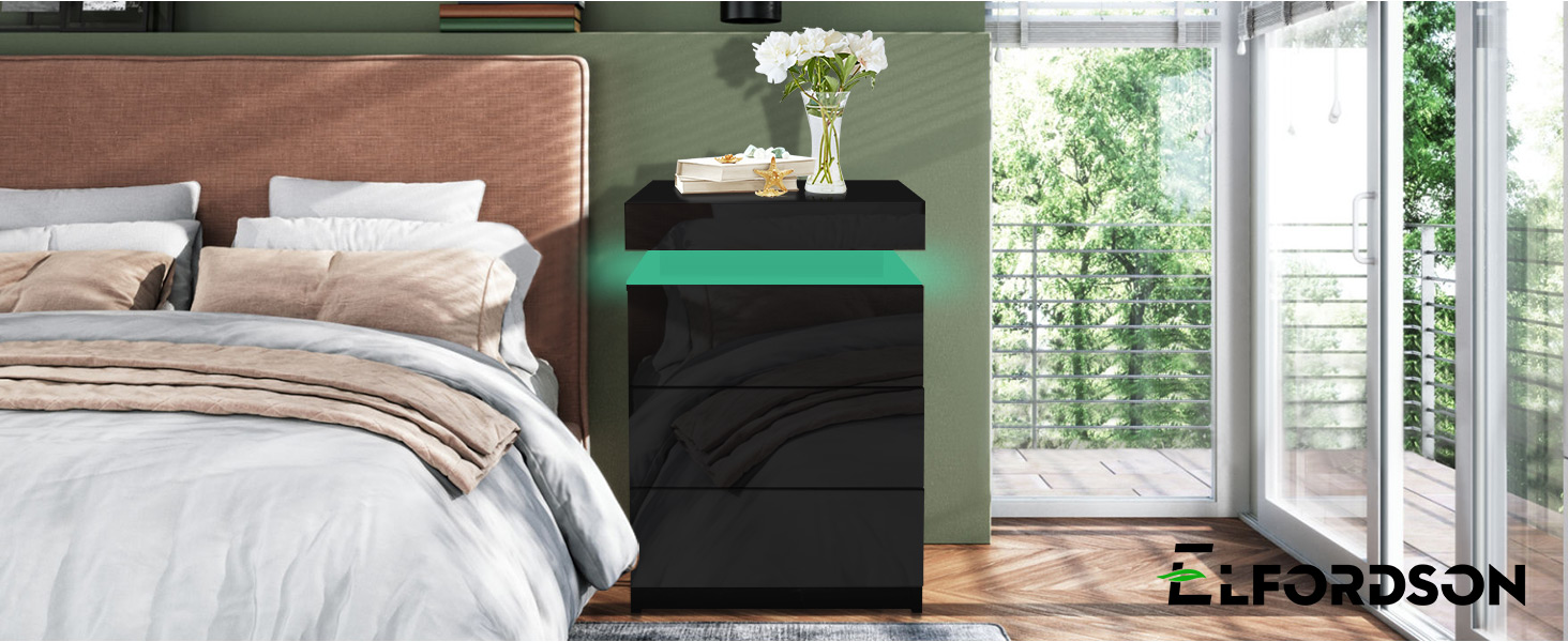 ELFORDSON LED Bedside Tables