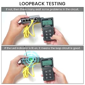 Noyafa Tester di tensione e corrente PoE con Tester del cavo LCD con funzione POE