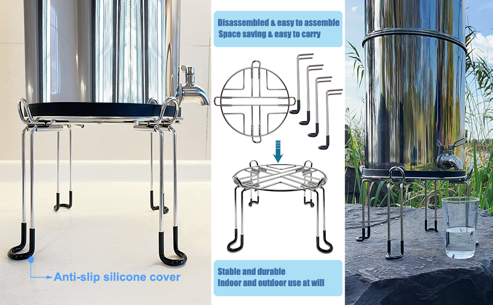 Soporte de acero inoxidable para encimera con patas de goma antideslizantes, 23 cm de diámetro por 15 cm de alto data-src=
