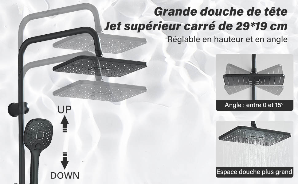 Réglable en hauteur et en angle