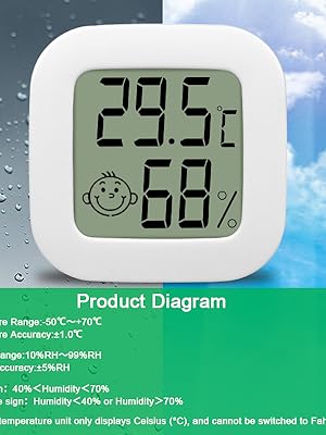 4 Pack Thermometre Interieur Mini LCD Thermomètre Hygrometre Haute  Précision Moniteur avec Air icône pour Cuisine Chambre de Bébé - Cdiscount