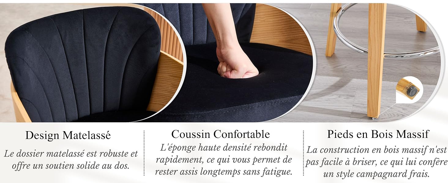 lot de 2 Tabourets de Comptoir