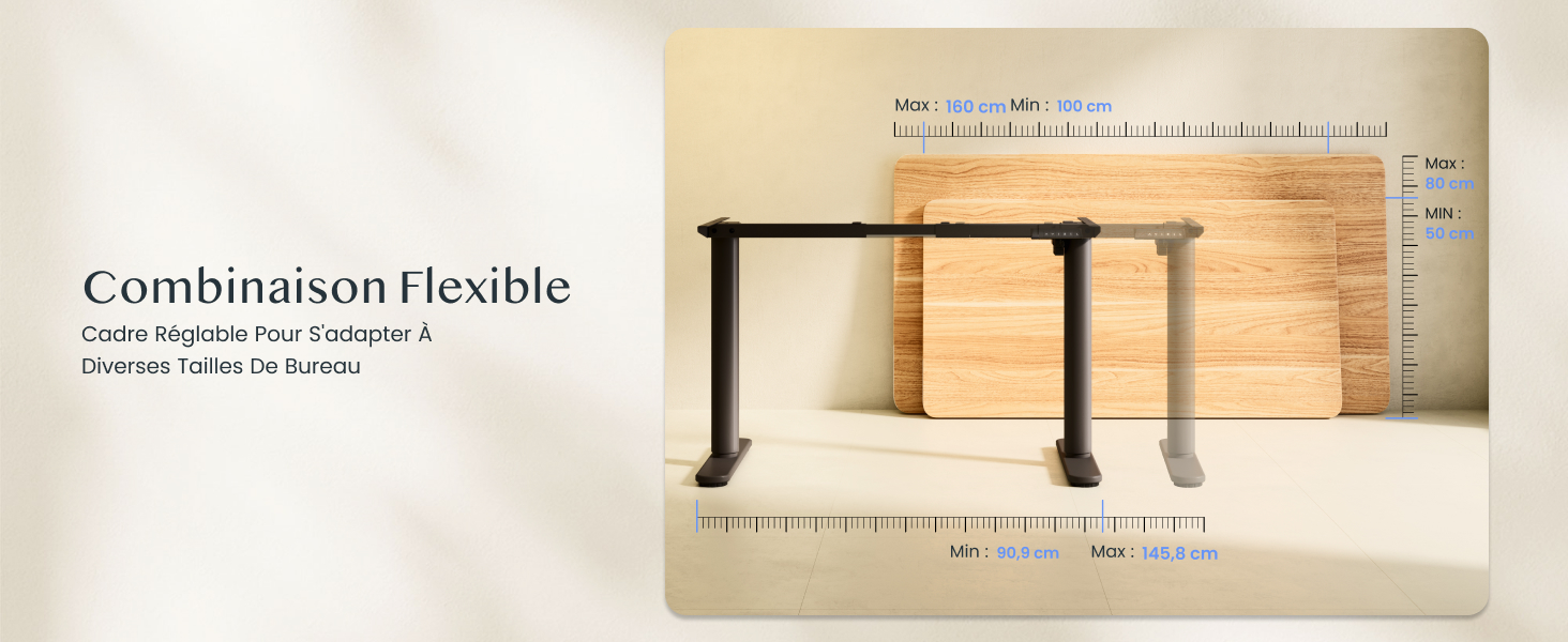 Combinaison flexible - supports muraux réglables en finition beige/blanc