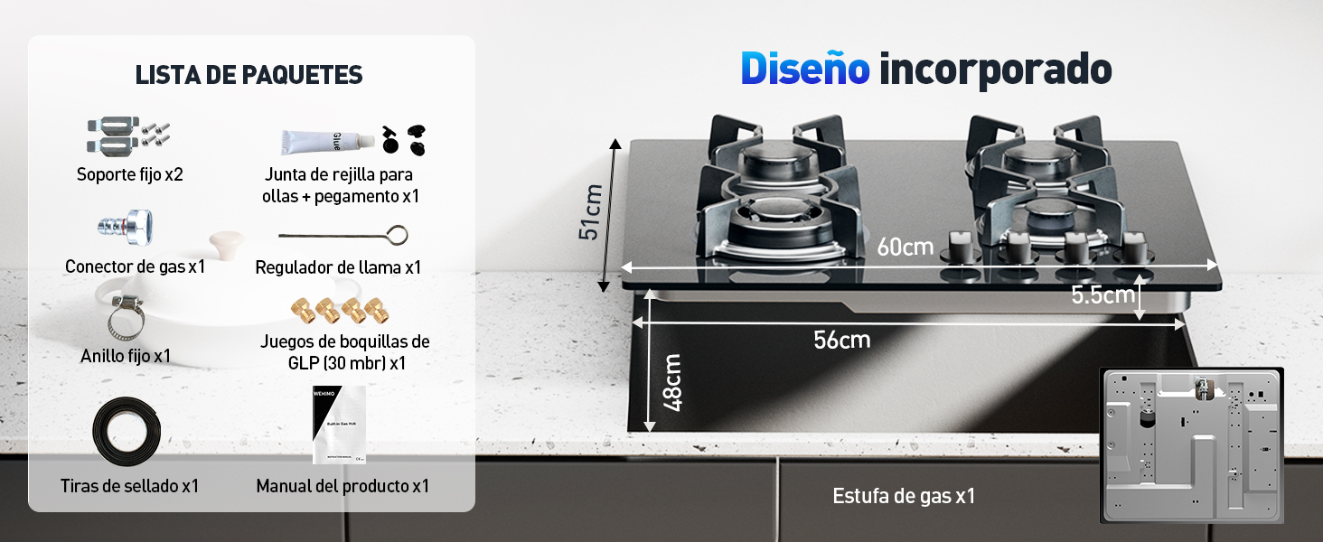 placa de gas